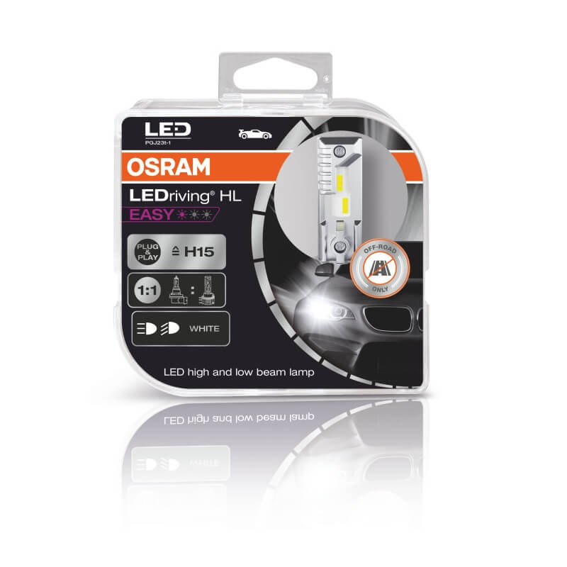 Λάμπες Led H15 Osram LEDriving HL Easy 12volt 3/16watt 1250/250lm 6500k 2  Τεμάχια 